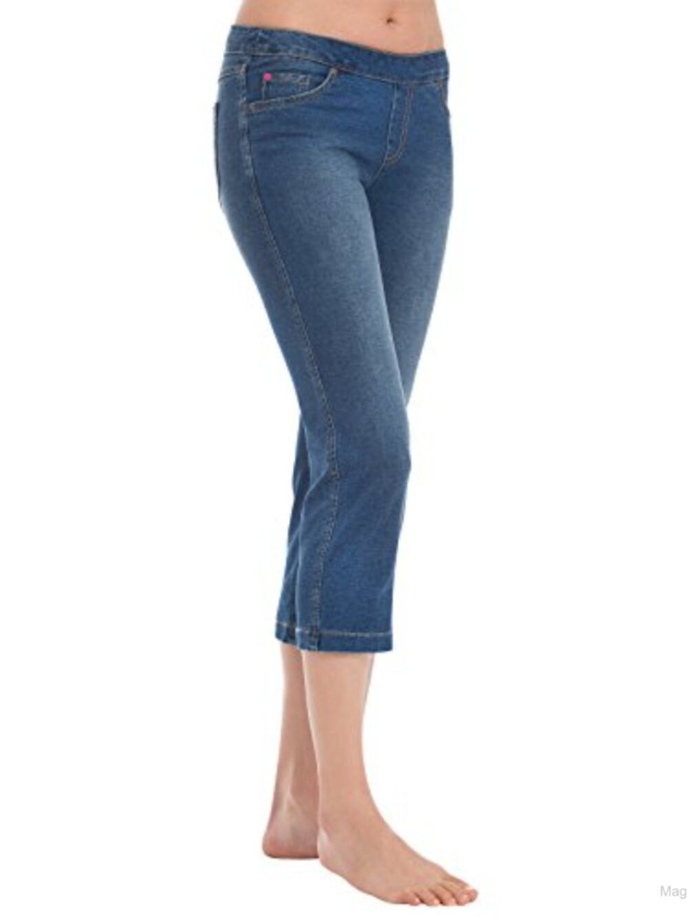Women's Cotton Blend Capri Pants Drawstring Elastic Waist Pedal Pushers